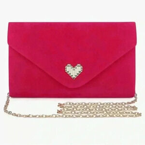 Women Faux Suede Evening Clutch Bags Formal Party  Wedding Purses Barbie NWT